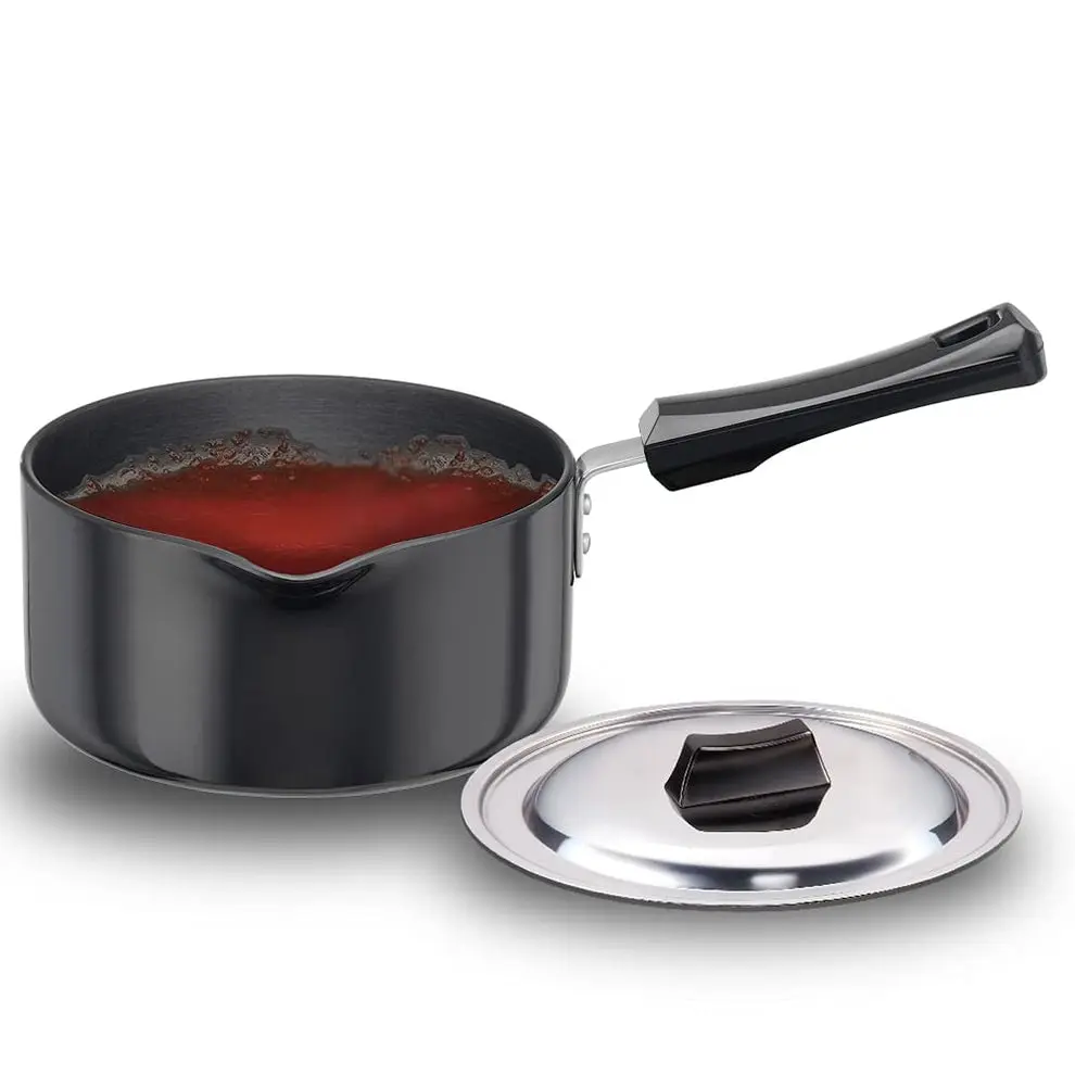 Hawkins IAS20S Thick 2L Hard Anodized Ezee Pour Saucepan - Black, Kitchen Cookware Pan