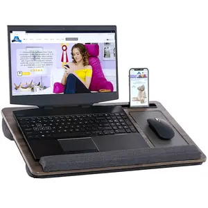 Husband Pillow - Bed Tray Desk, Adjustable Hard Wood PVC Desktop Lap Desk, Portable Laptop Table Stand Foldable Laptop Tray for Sofa Couch Floor