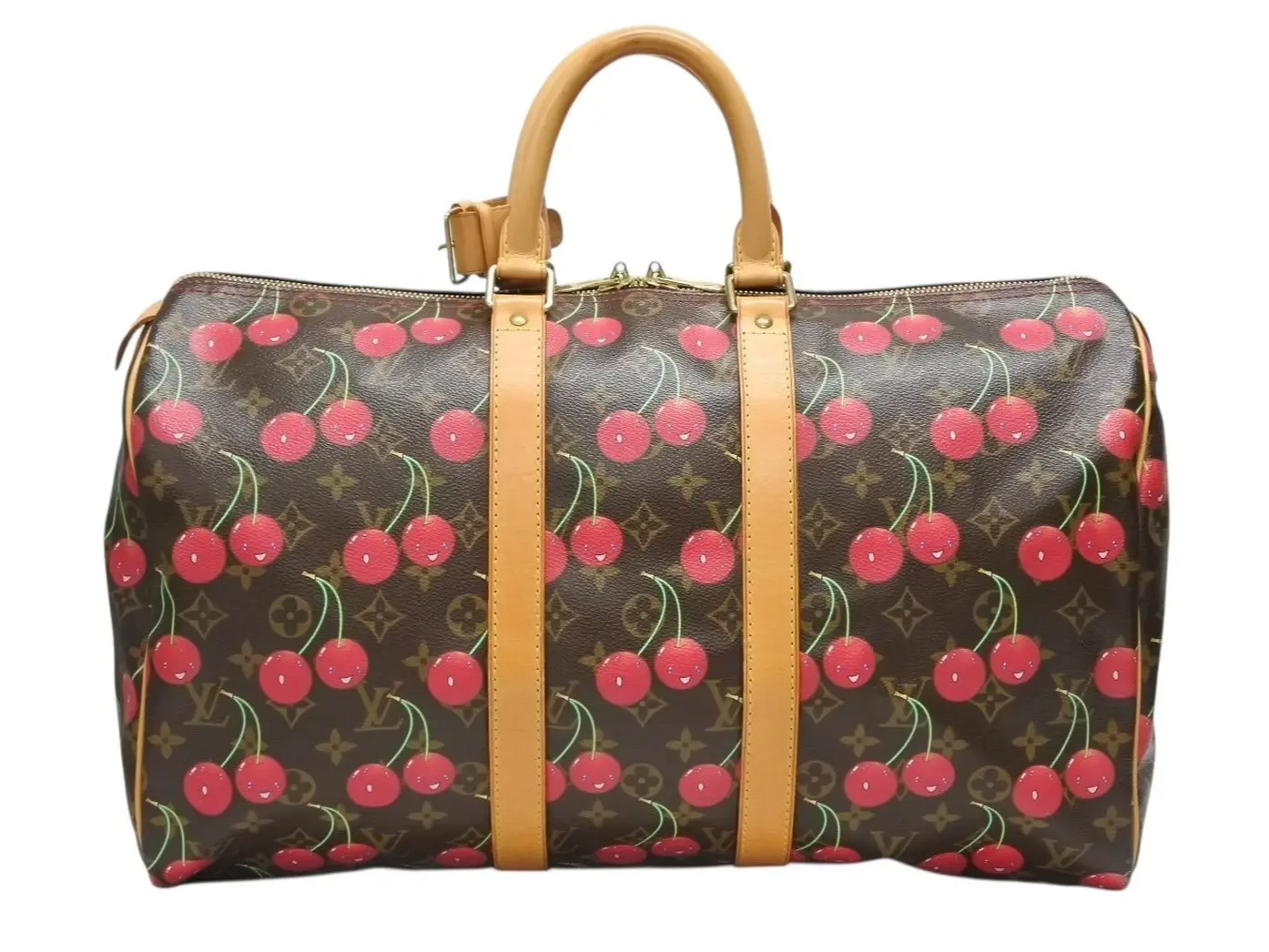 Pre-owned Coated Canvas Luggage Monogram Cerises Cherry Keepall 45