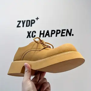 New Platform plus Cleanfit Derby Big Head Shoes Ginger Height Increasing Leisure Commute Trendy Shoes