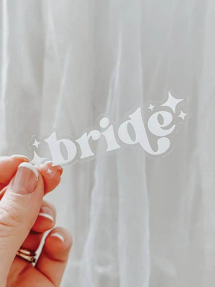 Bride Sticker - Clear & White