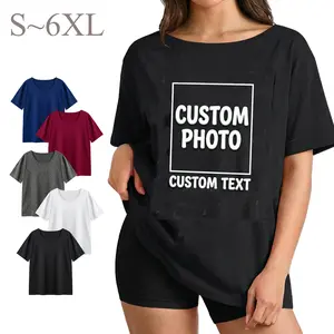 S-6XL Custom T-Shirt Personalized Photo Text Design - Unisex Soft Breathable Short Sleeve Tee - Machine Washable Custom Gift for Couples, Anniversary, Valentine's Day