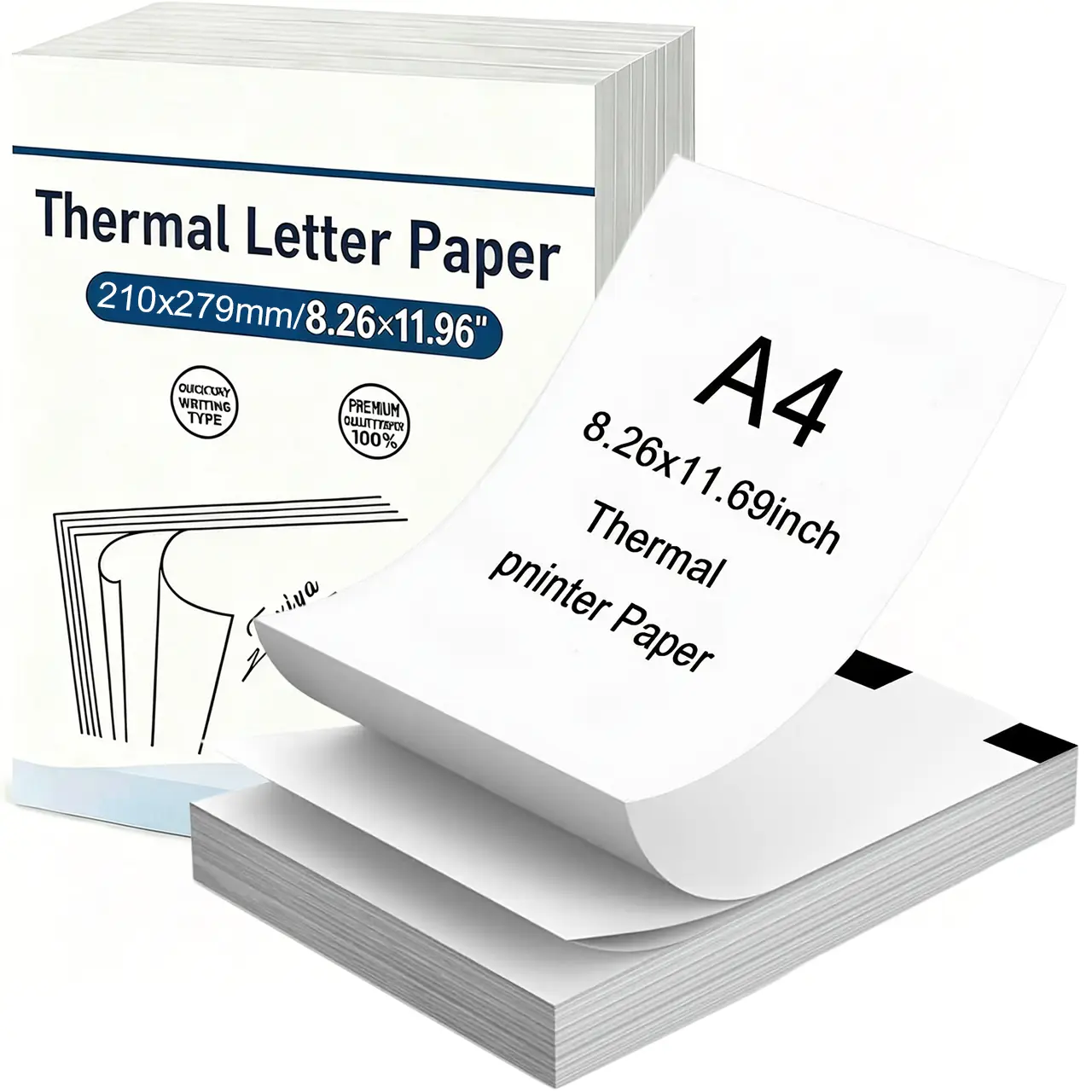 Fan-Fold A4 Continuous Thermal Paper Roll - 80/180 Sheets, 8.26x11.96 in, Compatible with A4 Thermal Printers