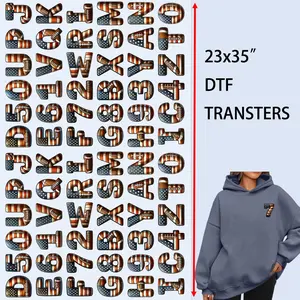 72 PCS/Set Iron on Transfers American Flag Football Alphabet & Numbers DTF Transfer Set DTF Transfers Ready to Press Heat Transfer Stickers Iron on Decals for T Shirts Hoodie DIY Crafts Summervibes