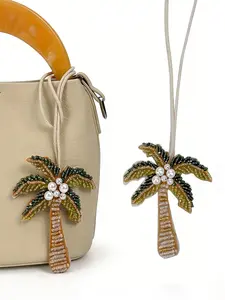 Elegant Coconut Tree Bag Pendant, Simulated Beadwork Accessory, Unique & Stylish Design, Perfect Gift for Friends, High-Quality Keychain
