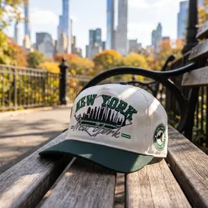 Vintage New York Skyline Embroidered Baseball Cap – Adjustable Trucker Hat, City Pride, Streetwear, Casual Outdoor Headwear for Men & Women