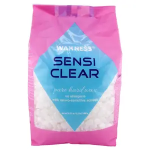 Waxness Sensi Clear Rosin Free Hard Wax 2.2lb Hypoallergenic Synthetic Resin 400ml for Hair Removal Body Care Comfort