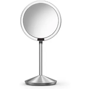 Sensor Mirror Fold, 5'' with 10X Magnification, Round Rechargeable Travel Makeup Mirror,  Full-Spectrum Light, Adjustabl
