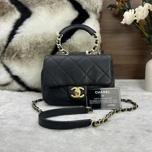 Pre-owned CHANEL Classic CF Mini Square Flap Shoulder Bag with Ring Handle and Chain Strap 866