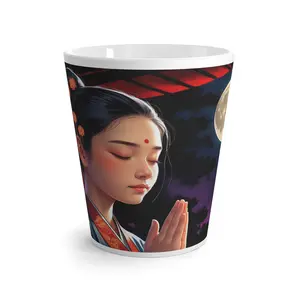 Lai. Serene Asian Latte Mug with Autumn Vibes, Zen Coffee Cup, Tea Lover Gift, Meditation Mug, Unique Home Decor