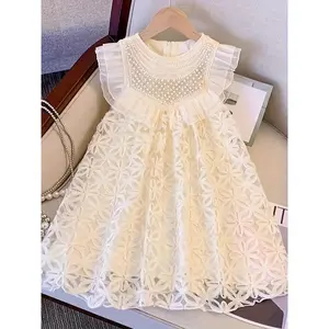 Girls' Dress Dress Stylish 2026 New Children's Birthday Dress Bead Vest Dress Girl Princess Dress