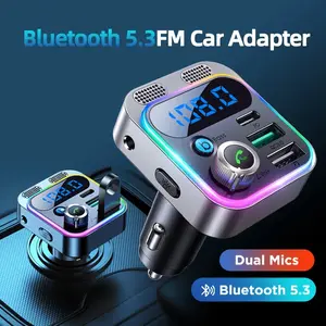 This multi-functional car charger (with Type-C and dual USB ports) integrates an MP3 music player, car wireless FM transmitter, ambient light, and hands-free calling function, making it a practical in-car electronic audio accessory.