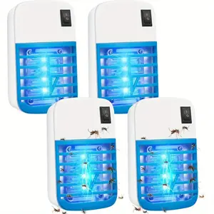 4pack Bug Zapper Indoor Plug in Electronic Mosquitoes Trap Zapper with Blue Lights Electric Portable Home Insects Zapper for Office, Home, Kitchen, Bedroom, Living Room, Baby Room