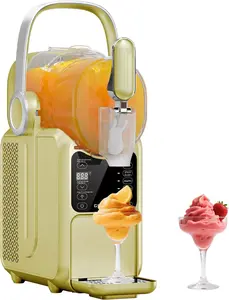 GSEICE Slushie Machine with compressor, No ice needed All-in-One Slushy Maker for Home,Real-Time Temp Display, Auto-Clean, 6 Preset | Frozen Margaritas, Cocktails,Ice Cream, Summer Parties, Milkshakes, Smoothies, Frappes，Kaffee-Smoothie