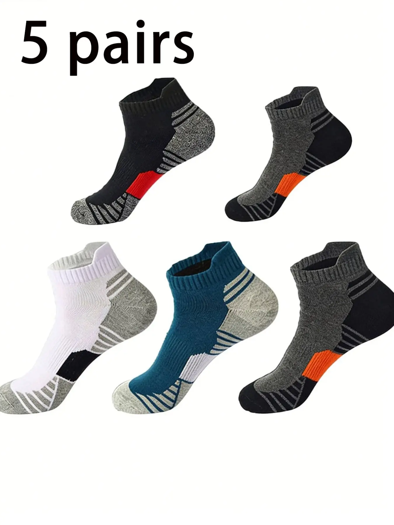 Striped Casual Versatile Breathable Sports Socks, Sock Packs, Pack of 5/10 Pairs, All-Season Comfort, Perfect for Daily Wear, Athletic Socks, Sports Running Socks