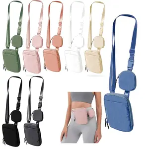 Simple Nylon Crossbody Bag with Removable Small Pocket