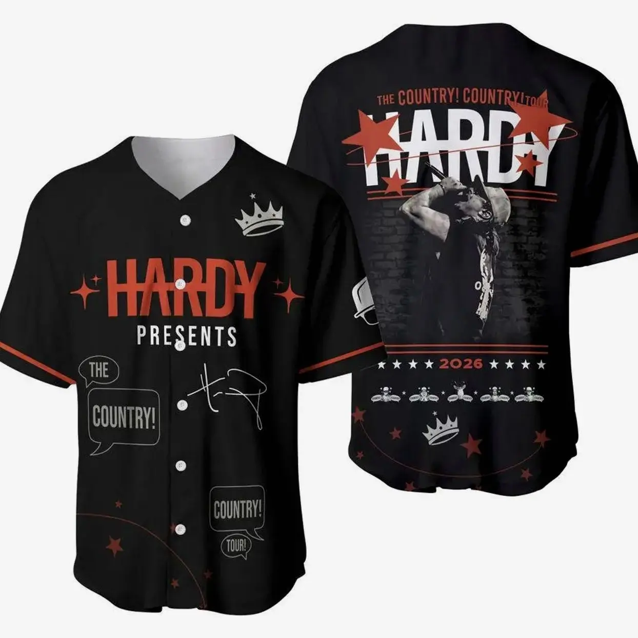 Personalized Hardyy The Country Country Tour 2026 Baseball Jersey GCE