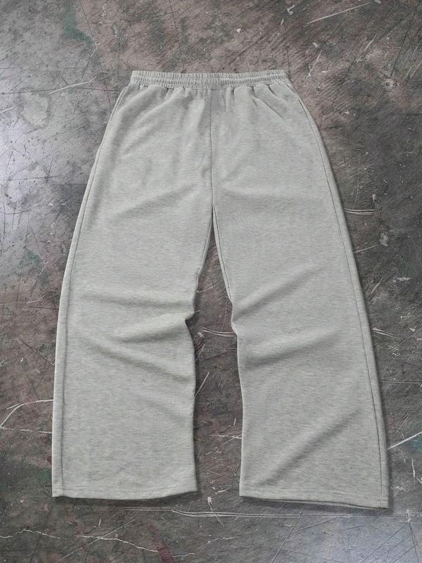 Men's Oversized Baggy Sweatpants - Heather Gray Drawstring Waist Athletic Casual Lounge Pants Fitness Training Pant