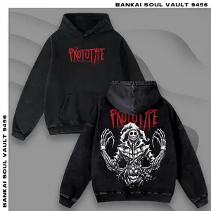 The Prototype Cyberpunk Mecha Retro Spooky Y2K Streetwear Alternative Graphic Unisex Vintage Acid Wash Tee Bootleg Inspired Hoodie Sweatshirt