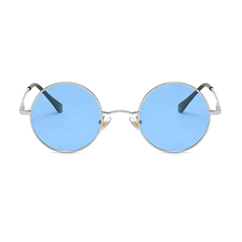 Ozzy Osbourne Style Round Sunglasses Blue Lens Retro Rock  display picture 1