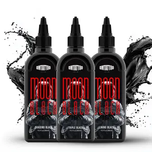 DM Triple Black Tattoo Ink 9.5OZ Large Capacity, Premium Tattoo Ink Black Professional 280ml for Black Lining and Black Shading, Tattoo Pigments for Tattoo Artist
