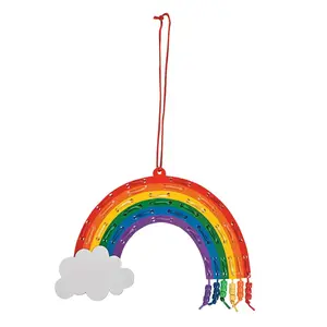 9" x 6"  Rainbow Lacing Cardstock & Foam Craft Kit - Makes 12