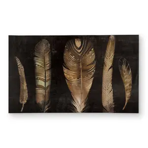 Begin Home Decor C1ROAR35MMGK44 3 x 5 ft. Brown Feather Set - Bohemian Feathers Outdoor Rectangle Area Rug