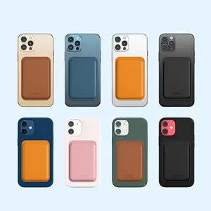 Magnetic Leather Card Holder Wallet for iPhone, Lightweight, MagSafe Phone Accessories