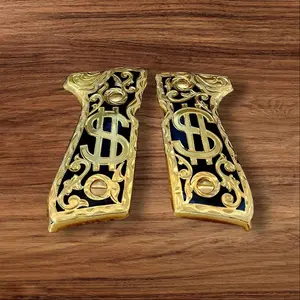 cachas 92fs black and gold plated custom grips