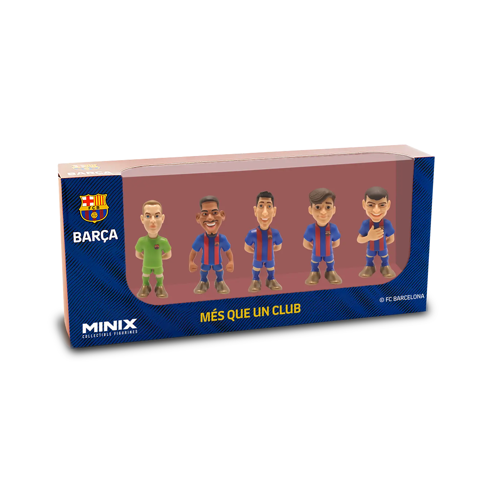 Minix Barcelona 5-Pack 7cm Figurines – Official Licensed Football Collectibles Featuring Lewandowski, Gavi, Pedri, Ter Stegen & More – Perfect Gift for Kids & Fans