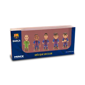 Minix Barcelona 5-Pack 7cm Figurines – Official Licensed Football Collectibles Featuring Lewandowski, Gavi, Pedri, Ter Stegen & More – Perfect Gift for Kids & Fans