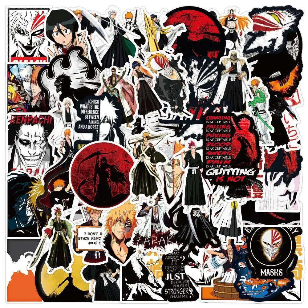 10/30/50pcs Classic Anime BLEACH Stickers Cool Kurosaki Ichigo Decals Toy DIY Stationery Phone Suitcase Cartoon Kid Sticker Gift