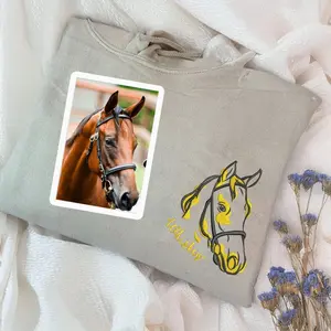 Custom Embroidered Dog Sweatshirt, Custom Dog Cat Face Embroidery Sweatshirt, Pet Memorial Shirt 5