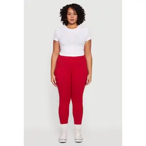 Plus Size High Waisted Leggings with Cell Phone Pockets