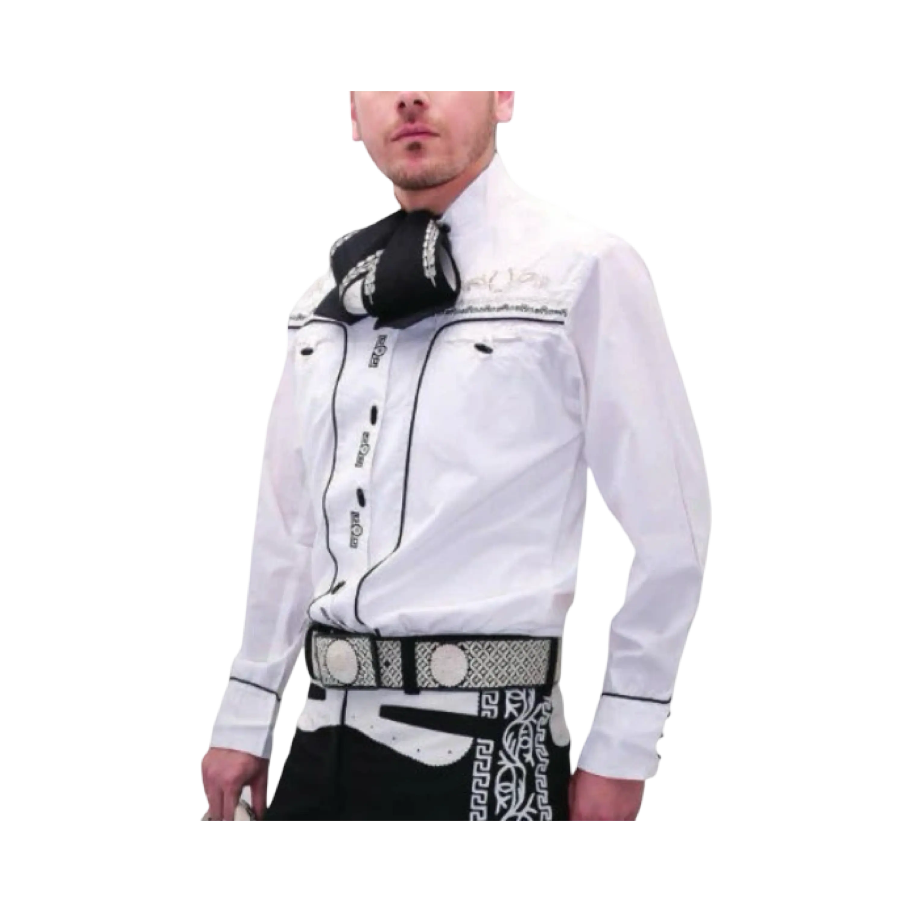 Camisa Charra para Hombre Color Blanco – Camisa de Charro Tradicional