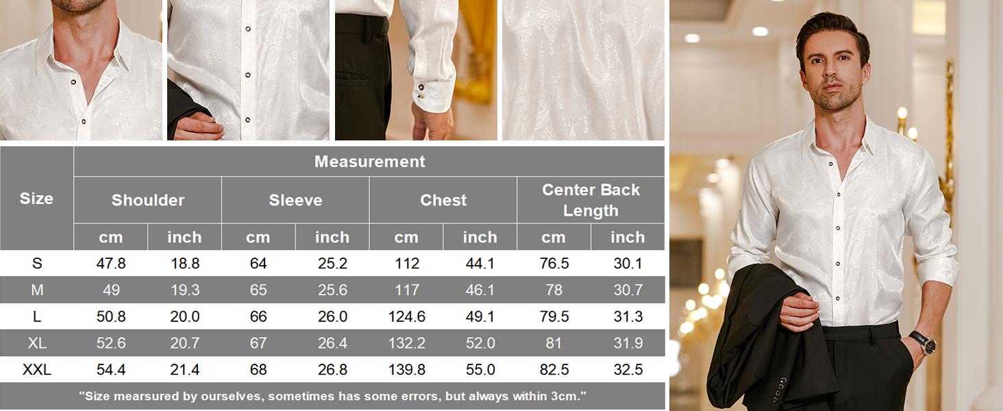 COOFANDY Men's Silk Satin Dress Shirt Long Sleeve Floral Printed Shirt Paisley Button Down Shirts for Wedding Party Prom COOFANDY Men's Silk Satin Dress Shirt Long Sleeve Floral Printed Shirt Paisley Button Down Shirts for Wedding Party Prom