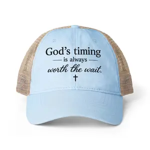 Christian Hat Gods Timing is always worth the wait Inspirational Religious