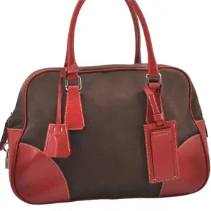 Pre-owned PRADA Canvas and Leather tote bags Vintage Y2K Tote w Lock Keys Clochette