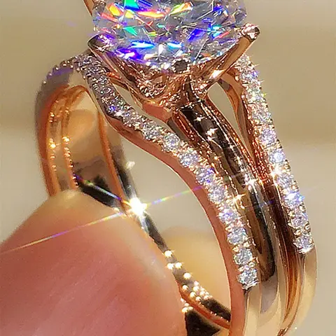Women's Elegant Rhinestone Decorated Ring, Exquisite Trendy Ring, Beautiful Rings, Fashionable Jewelry for Women As Engagement Anniversary Wedding Party Jewelry, Fashion Engagement Rings