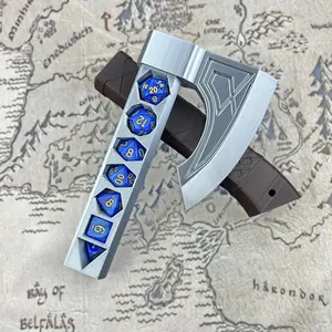 Tabletop Rpg Dice Axe Set, Abs Material, Anime Style Design, Standard Dice Storage, Optional Without Dice, Perfect for Gaming, Polyhedral Dice Set