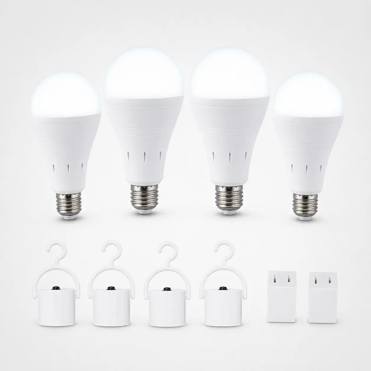 RELAMPBOL 4PK Rechargeable Emergency LED Light Bulbs, 9W (60W Equivalent) E26, 3000K Warm/6000K White Daylight 800Lumens, 1200mAh Batteries Backup, 2.28in Diameter 4.72in Height, Multi-Use for American Homes Home Users Power Outage, Office