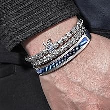 3PCS Stainless Steel Bracelets for Men Gold Roman Numeral Bangle Bracelet Twisted Cable Bracelet Adjustable Cuff Bracelet Mens Luxury Jewelry Bracelets Gifts