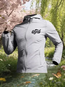 Womens Hooded Ultra-Thin Skin Jacket Original Cursive Letter Print All Seasons Wear Lightweight Breathable Quick Dry Stretchy Wrinkle Resistant Soft Skin-Friendly Casual Loose Fit for Daily Commute Outdoor Travel Multi-Color Available
