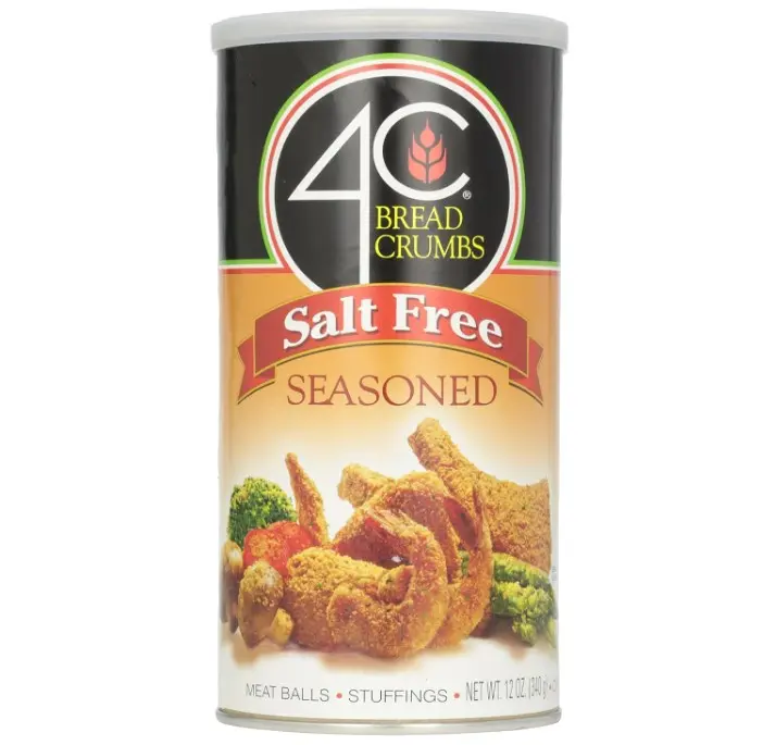 4C Premium Bread Crumbs Salt Free Bread Crumbs, Seasoned, Premium Regular & Gluten Free, Flavorful Crispy Crunchy, Value Pack (Salt Free Seasoned, 12 Ounce (Pack of 1))