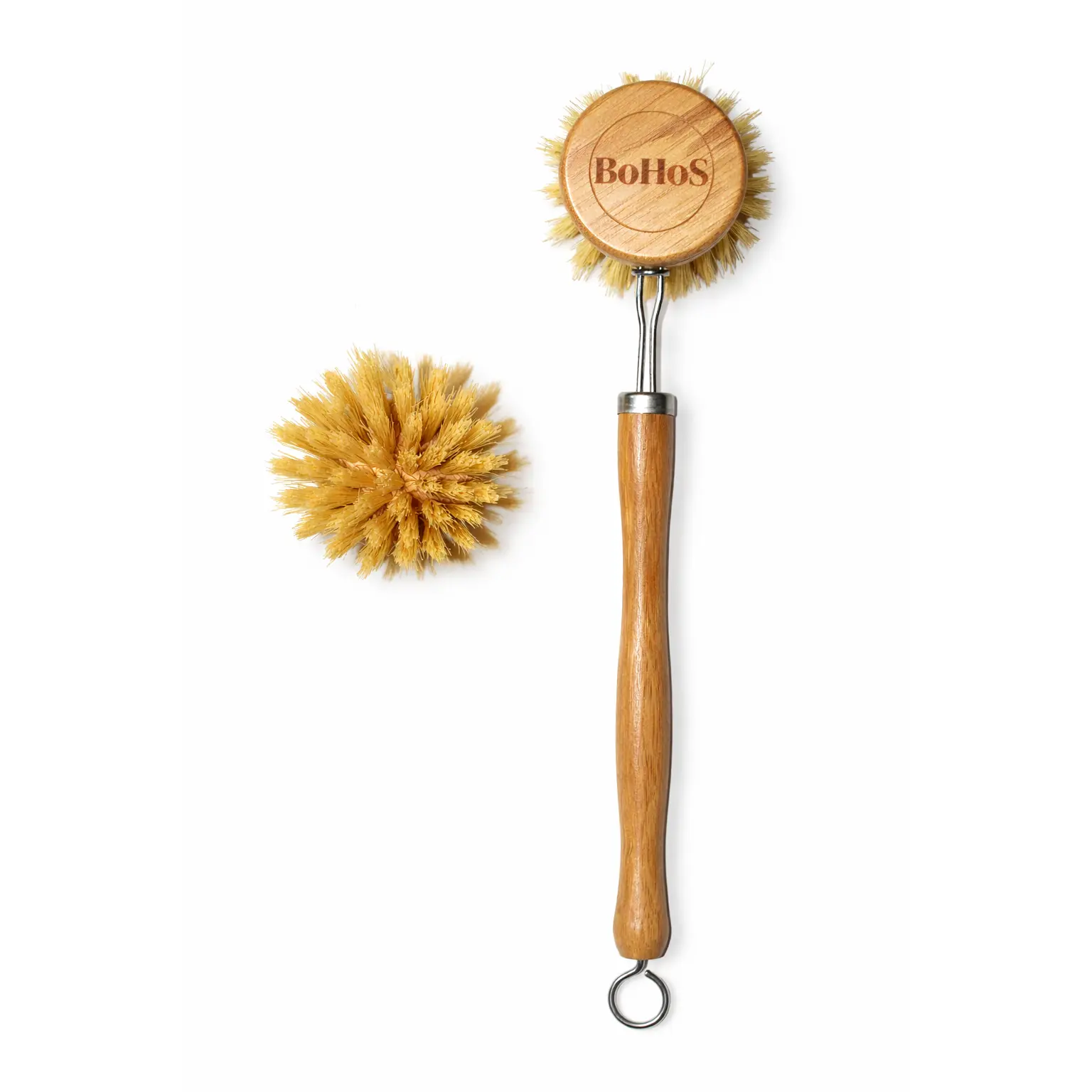 Long-handled Bamboo Pot Scrubber - Compostable, Plastic-free, Refillable