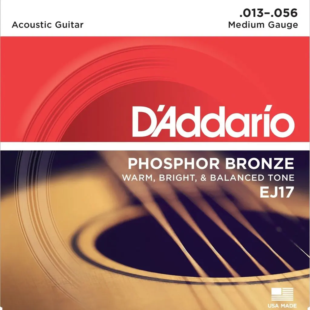 D’Addario EJ17 Phosphor Bronze Acoustic Guitar Strings Medium 13-56