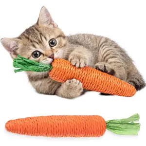 2 count Kitten  Toys for Indoor Cats,     Sisal   Toys Orange Carrot Interactive Cats Kicker  Interactive Kitten Kicker for Indoor Kitty Exercise