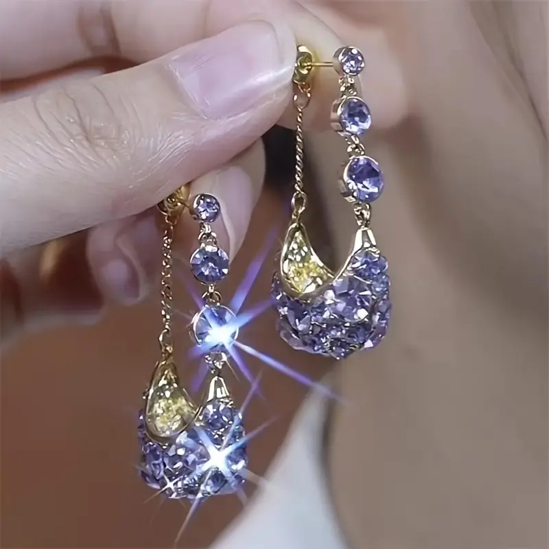 Elegant Purple Basket Pendant Earrings - Vintage Style, Perfect for Casual Outfits and Gifts
