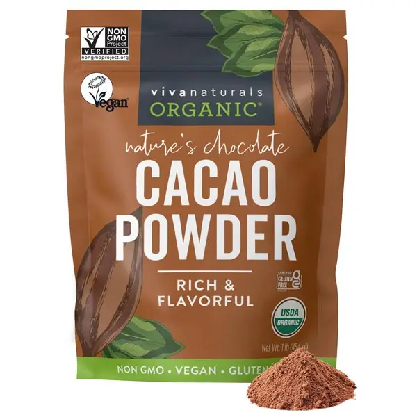 Organic Cacao Powder, Unsweetened, 8 oz (227 g) – Rich Dark Chocolate Flavor, Perfect for Baking, Smoothies & Hot Chocolate – Vegan, Keto, Paleo, Non-GMO & Gluten-Free Cocoa Powder