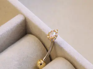 Iridescent Petite Teardrop Belly Ring • Tiny Floating Naval Ring • Small Teardrop Gold Ring • Simple Postpartum Comfortable Belly Jewelry